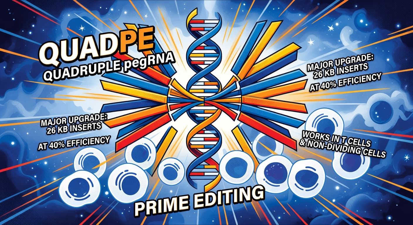 QuadPE Unlocks Efficient Large DNA Gene Inserts
